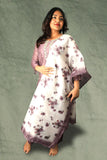 Onion Pink Thread Straight Kurta Set