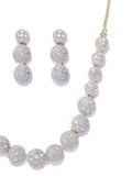 American Diamond Combo of Choker Necklace Set with Earrings, Bracelet and Ring