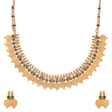 Gold-Plated Haram Necklace With Earrings Bangle Set Jewellery