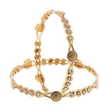 Gold-Plated Haram Necklace With Earrings Bangle Set Jewellery
