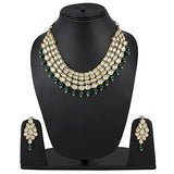Green Kundan Stylish Necklace Set for Women Wedding Traditional Jewellery Set with Earrings