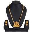 Marvellous Laxmi Gold Plated Temple Jewellery Pearl Long Haram Necklace Set