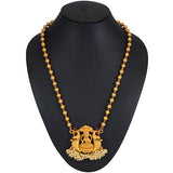 Marvellous Laxmi Gold Plated Temple Jewellery Pearl Long Haram Necklace Set