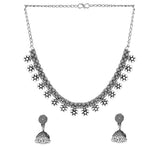 Traditional Silver Oxidised Kohlapuri Jewellery Choker Necklace Set